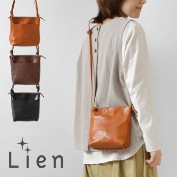 【Lien リアン】コルドレザー ミニショルダー バッグ（LT23103）レディース バック かばん 鞄 本革 牛革 肩掛け 斜め掛け 日本製 シンプル ナチュラル カジュアル 小さめ 黒 20代 30代 40代 50代 60代 ギフト クリスマス 母の日 プレゼント