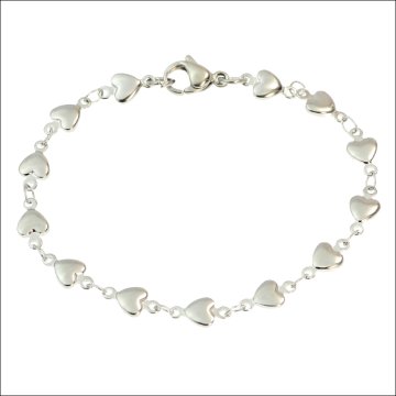 【手元を彩る】 ブレスレット ステンレス チェーン シルバー 5mm ディアハートシルバー 誕生日プレゼント 女性ギフト 無料ラッピング ジーラブ