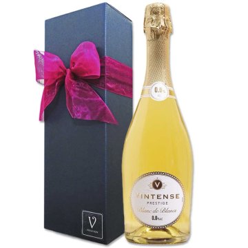 夏ギフト お中元 ワイン ギフト 結婚 御祝 誕生日 ノンアルコールスパークリングワイン ギフト 誕生日プレゼント 【ヴィンテンス スパークリング プレステージ　ブラン・ド・ブラン １本 750ml リボン化粧箱包装 】