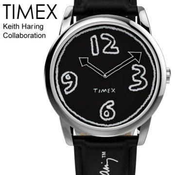 TIMEX タイメックス キース・へリング コラボレーションモデル 腕時計 メンズ レディース イージーリーダー ブラック クオーツ ウォッチ 限定 TW2W25400