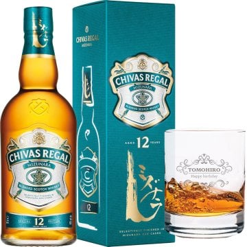 【ロックグラス刻印無料】 シーバスリーガル ミズナラ12年 ブレンデッドスコッチウイスキー イギリス 700ml ギフトボックス入り 名入れロックグラス付き