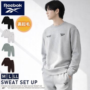 Reebok リーボック スウェット 上下 セット セットアップ メンズ レディース 裏起毛 あったか 保温 ゆったり 秋冬 スポーツウェア 部屋着 ルームウェア ストリート カジュアル ワンポイントロゴ 韓国風 黒 白 ブランド スポーティ 2026fw karlas別注
