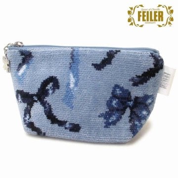 FEILER フェイラー ポーチ 小物入れ フラッターリボン FRB242024 ライトブルー 限定品  