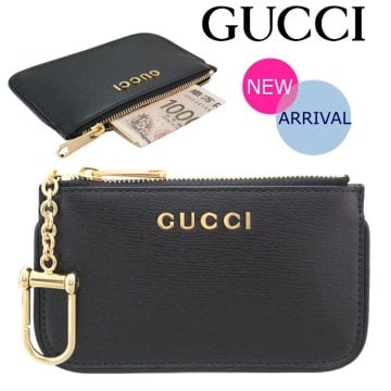 【希少モデル】グッチ GUCCI コインケース 小銭入れ カードケース レディース メンズ キーフック付き 黒/ブラック 790102 ブランド  ギフト プレゼント【送料無料】