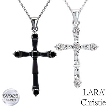ララクリスティー ペアネックレス カップル お揃い シルバー レディース/メンズ ホーリー クロス ネックレス ペア PAIR Label p0025-p ペア カップル LARA Christie