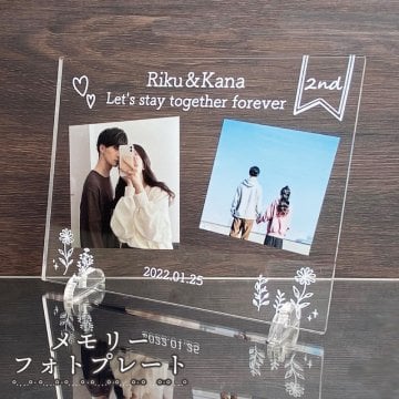 写真入り メモリーフォトプレート シンプル 名入れ 名前 タイトル 記念日 メッセージ アクリル 写真立て フォトフレーム カップル 彼氏 彼女 恋人 夫婦 家族 友達 一年記念日 交際記念日 結婚記念日 誕生日 高校生 大学生 学生 インスタ映え 結婚祝い 結婚式 ウェルカムボード 両親 プレゼント ギフト 贈り物 記念品 思い出 オーダーメイド オリジナル かわいい おしゃれ シンプル 日本製
