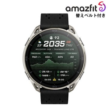 アマズフィット チーター 2 ウルトラ Cheetah 2 Ultra スマートウォッチ ブランド チタン Bluetooth 替えベルト Amazfit SP170084-C245 デジタル ブラック 黒