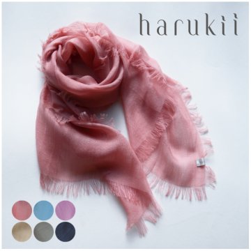 【harukii】うかしガーゼストールMiniローズピンク　カシミヤ シルク ウール 小振り 薄手 ガーゼ 日本製 春 秋 冬 上品 ギフト プレゼント 母の日 父の日 誕生日 ストール 軽い ピンク オレンジ レディス メンズ クリスマス 肌に優しい 柔らか 冷房対策 国産 マフラー・スカーフ