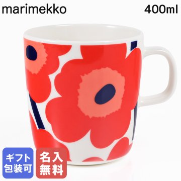 【名入れ無料】 マリメッコ Marimekko マグカップ マグ コップ コップ 400ml 大きいマグ デカマグ カフェオレマグ 食器 UNIKKO ウニッコ ホワイト×レッド 67719 001 イニシャル 北欧食器 洋食器【スペシャルラッピング660円(別売り)】 送別会 誕生日 お中元 結婚祝い 結婚式 高級 父の日 母の日 成人祝い ホワイトデー