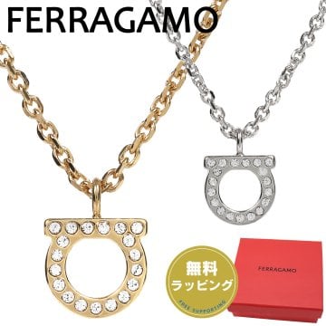 フェラガモ FERRAGAMO ペンダント ガンチーニ クリスタルネックレス(S) GANCINI レディース 760131 選べる2色 (696654 696655) 【ラッピング無料 誕生日 お祝い プレゼント ギフト 贈り物】
