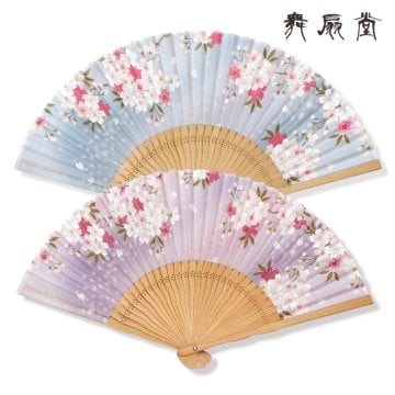 ★名入れ対応『【女性用扇子】桜乃（さくらの）扇子袋セット(2色・紙箱入り)』※桐箱刻印不可　名入れ 母の日 おしゃれ 可愛い 和風 プレゼント お祝 誕生日 記念日 お礼 還暦 古稀 喜寿 傘寿 米寿 日本土産 海外 敬老の日 周年記念 結婚祝 成人 退職祝 ノベルティ