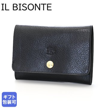 イルビゾンテ IL BISONTE 財布 二つ折り財布 カウハイドレザー 本革 ブラック C0522 P 153 SMW028PV0005BK110B 【スペシャルラッピング660円(別売り)】送別会 誕生日 お中元 結婚祝い 結婚式 彼氏 息子 夫 男性 彼女 妻 女性 財布 高級 父の日 母の日 即日発送クリスマスプレゼント ファッション小物 ホワイトデー