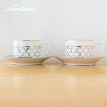 ノリタケ エターナルパレス カップ&ソーサー ペア (色変り) 1742-43L/Q004EA noritake 食器 普段使い ティーカップ コーヒーカップ カップ アフタヌーンティー  洋食器 おしゃれ ブランド  陶器 シンプル お餞別 結婚祝い 引き出物 誕生日 プレゼント