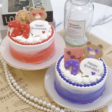 【選べる9色】サングラスくまちゃんのお祝いケーキ【アイシングクッキー】【プリントチョコ】【メッセージ】【記念日に】4号5号6号