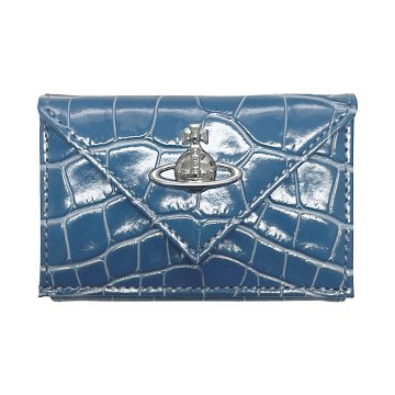 ヴィヴィアンウエストウッド Vivienne Westwood 財布 三つ折り財布 小銭入れ付き 5115002EW L0098 K403 クロコ型押し ミニ財布 レディース BLUE ブルー