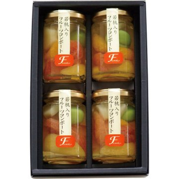 ふみこ農園 若桃入りフルーツコンポート 140g×4本セット FCM-4（パッケージは急な変更となる場合がございます）