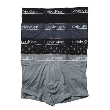 カルバンクライン：MICRO STRETCH PLUS ローライズボクサーパンツ 4PK (ブラック／タービュランス／CKブラック／ウルフグレー)[ボクサーパンツ/ 男性下着/ メンズインナー/人気ブランド/おすすめギフト/誕生日プレゼント/メンズファッション]