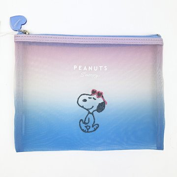 スヌーピー メッシュフラットポーチ グラデーション SNOOPY