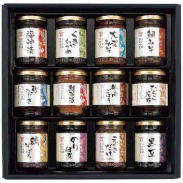 酒悦 山海探幸 佃煮詰合せ 12種セット 瓶詰 老舗 ギフト 御中元 御歳暮 内祝 お祝 お返し 手土産 贈り物 高級 詰め合わせ 惣菜 和食 ご飯のお供 鯛みそ 鮭茶漬 牛肉ごぼう 鶏そぼろ
