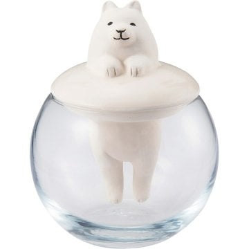 【直送】ドーム型加湿器 アニマル [26-0254-135] サモエド 卓上加湿器 陶器製 自然気化式 エコ加湿器 ぷかぷか 癒やし インテリア 贈り物 ギフト