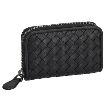 ボッテガヴェネタ BOTTEGA VENETA コインケース 小銭入れ ラウンドファスナー 114075 V3UN1 1275 イントレチャート メンズ レディース ブラック 本革 レザー