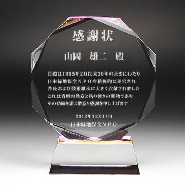 感謝状 表彰盾 クリスタル楯 DP-9A DP-9B  DP-9C 名入れ無料 