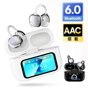 ワイヤレスイヤホン オープンイヤー イヤーカフ イヤホン 瞬時接続 Bluetooth6.0 高音質 ブルートゥースイヤホン 左右自動識別 残量表示 多機能 イヤホン 自動ペアリング LEDディスプレイ 最大240H待機 Type‐C充電 両耳通話 iPhone/Android適用