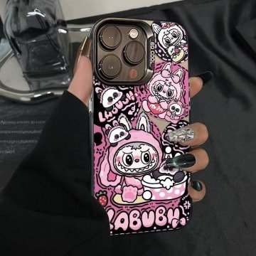 ラブブ スマホケース iPhoneケース かわいい 立体パーツ付き カートゥーン風 ソフトケース 落下防止 耐衝撃 多機種対応 キャラクター風 デコケース ガーリー スマホアクセサリー プレゼント labubu 15 16 14 13 12 11