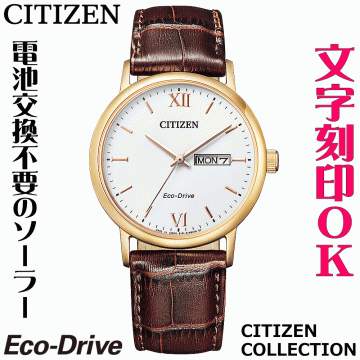ウォッチ メンズウォッチ 腕時計 名入れ 文字入れ 文字刻印 電池交換不要 ソーラーウォッチ CITIZEN シチズン エコ・ドライブ 文字がみやすい 革バンド 皮バンド 革ベルト 皮ベルト 記念品 退職記念 退職祝い 還暦祝い 米寿 金婚式 結婚記念日 勤続記念品 周年記念 おすすめ