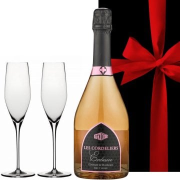 御祝 記念日 ペアグラス ロゼスパークリングワイン セットギフト フランス 辛口 750ml 泡 シャンパン クレマン・ド・ボルドー シャンパングラス 2脚 シュピゲラウ ドイツ 割れにくい 結婚祝い 結婚記念日 誕生日 ペアギフト グラスセット 送料無料