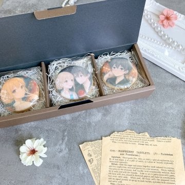 セレブレイト・クッキーBOX（お好きなプリントアイシングクッキー3枚）【アイシングクッキー】【ギフトボックス】