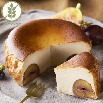 マロン バスクチーズケーキ ｜ 濃厚 バスク チーズケーキ ケーキ ホール クリスマス 高級 栗 米粉 グルテンフリー 絶品 有名店 冷凍 誕生日 美味しい かわいい おしゃれ オシャレ お取り寄せ スイーツ グルメ ギフト プレゼント ユニコ  お誕生日祝い 母の日 父の日 敬老の日 クリスマスプレゼント お中元 お歳暮 贈り物 お祝い【送料無料(一部地域除く)】