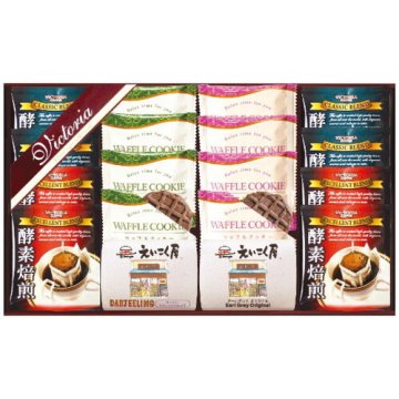 【送料無料・包装無料・のし無料】ビクトリアコーヒー ドリップコーヒー&紅茶・ワッフルクッキーセット VEM-30(A3) /ギフト お歳暮 入学祝い 卒業祝い 就職祝い 結婚祝い 誕生日 出産祝い 引越祝い 香典返し 新盆 初盆 御礼 内祝い 快気祝い ご挨拶 志 法事