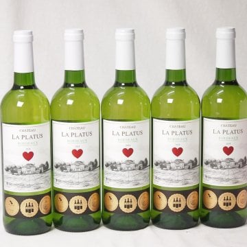 5本セット(ボルドー産トリプル金賞受賞白ワイン シャトー ラ プラテュス2024(フランス)) 750ml×5本
