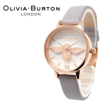 オリビアバートン 腕時計 レディース 蜂 モチーフ 30mm グレー レザー ローズゴールド OLIVIA BURTON クオーツ プレゼント ギフト 女友達 彼女 妻 成人 卒業 入学