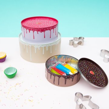 SUCK UK ケーキストレージティン ケーキデザインの3段缶ケース「Cake Storage Tins」イギリス サックユーケー ◇