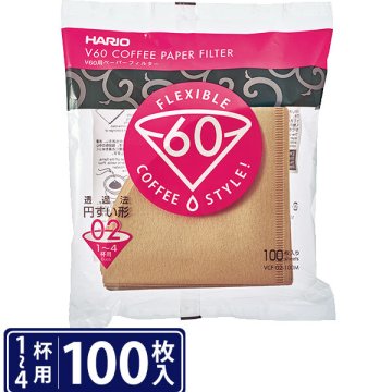 コーヒーフィルター ハリオ HARIO 通販 ペーパーフィルター コーヒー 珈琲 ペーパー coffee ドリップ フィルター ドリッパー コーヒー豆 円すい形 無漂白 みさらし V60 専用 1~4杯用 100枚入り パルプ100%
