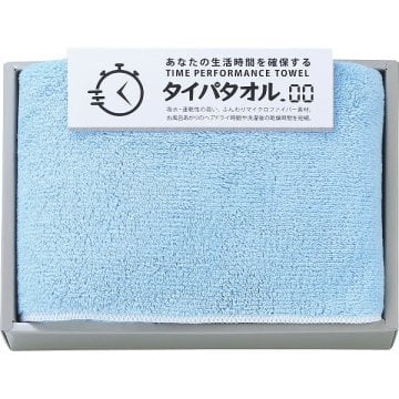 ノーブランド 生活時間を確保するタイパタオル スリムバスタオル ブルー [26-0097-013] TIP2515 ヘアドライタオル ｜ ポリエステル85% 34×120cm ｜ 日常使い ヘアドライ | 中国製 速乾 マイクロファイバー ｜