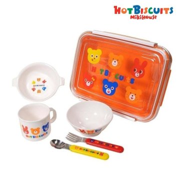 ブランド公式ショップ★ミキハウス　食器セット＜ケース入り＞　ラッピング　ギフトセット　ベビー食器　離乳食　子供　ベビー用品　誕生日　出産祝い　お食い初め　記念　