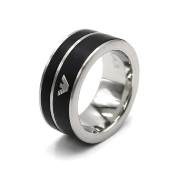 エンポリオアルマーニ EMPORIO ARMANI リング RING 指輪 EGS2032040 アクセサリー メンズ シルバー+ブラック