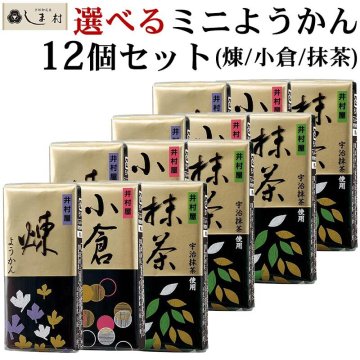 「 3種類から選べる ミニようかん 58g 12個 セット 」 羊羹 ようかん 井村屋 煉 抹茶 小倉 送料無料 メール便 プチギフト 和 スイーツ 一口サイズ ポスト投函便