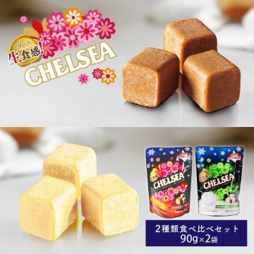 北海道 生食感 チェルシー バタースカッチ味 90g×1個／ヨーグルトスカッチ味 90g×1個 計2個セット 食べ比べセット 道南食品 生キャラメル ガナッシュ お土産 母の日 キャラメル 地域限定