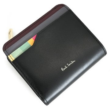 ポールスミス 財布 二つ折り財布 L字ファスナー 黒(ブラック) Paul Smith bpw332-10 レディース 婦人 ギフト 定番 彼氏 彼女 プレゼント