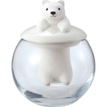 【直送】ドーム型加湿器 アニマル [26-0254-127] シロクマ 卓上加湿器 陶器製 自然気化式 エコ加湿器 ぷかぷか 癒やし インテリア 贈り物 ギフト