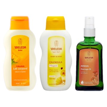 ヴェレダ WELEDA ヴェレダ カレンドラ ベビーミルクローション 200ml とカレンドラ ベビーオイル（無香料） 200ml とアルニカ マッサージオイル 100ml 海外仕様パッケージ(ポンプ付）のセット    |  激安  WELEDA  ボディローション 美容グッズ コスメ化粧品 誕生日 クリスマ