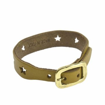 イルビゾンテ IL BISONTE ブレスレット レザーブレスレット 星型 アクセサリー OBR031 PG0001 YE116 BRACELET 本革 レザー CURRY イエロー系