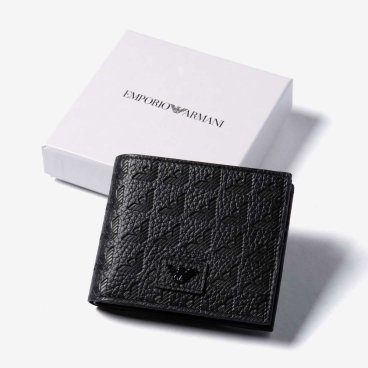エンポリオアルマーニ EMPORIO ARMANI COINPOCKET WALLET コインポケット ウォレット EM001741 AF14774 二つ折り財布 ロゴ エンボスイーグル メンズ 財布