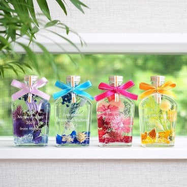 誕生日や新築祝いのギフトに ハーバリウム ハーバリウム プリザーブドフラワー 花 植物 インテリア メッセージ刻印 敬老の日 母の日 プレゼント