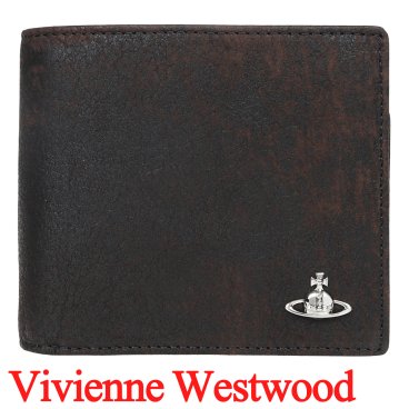 ヴィヴィアンウエストウッド 二つ折り財布（小銭入れあり） ヴィヴィアン Vivienne Westwood 財布 メンズ ダークブラウン VW4211 (5115003NM-L00BK-D402) 【2026年春夏モデル】 【ラッピング無料 誕生日 お祝い プレゼント ギフト 贈り物】