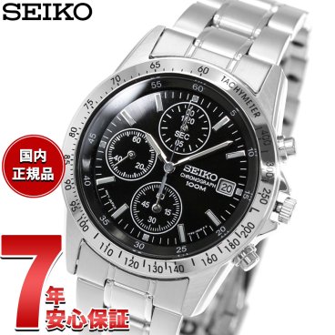 セイコー逆輸入 SEIKO クロノグラフ ブラック 腕時計 メンズ 100m防水 SND367P1